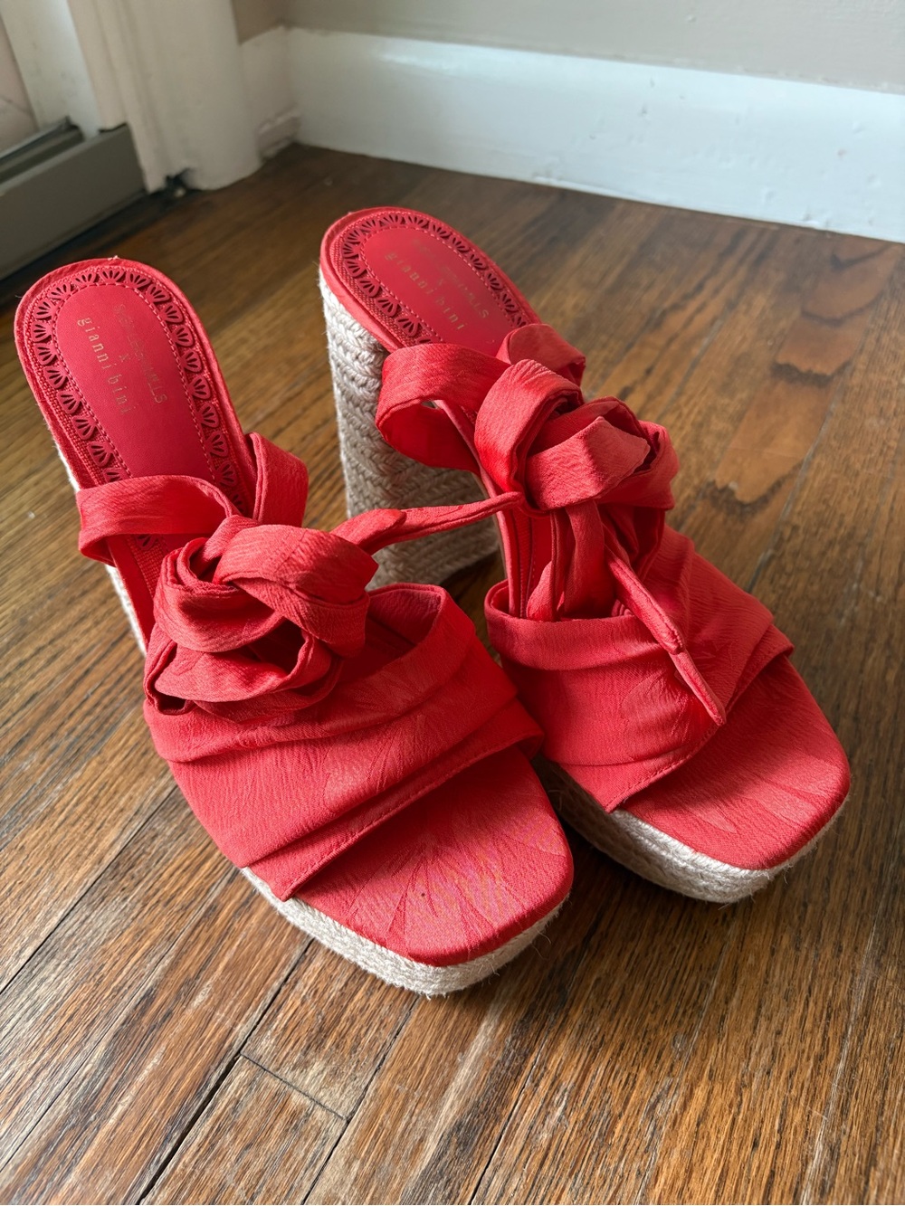 Shea Leigh Mills x Gianni Bini Coral Lace Up Espadrille Platform Sandals 9M